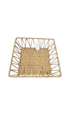 Bidebuvar Doğal Örgü Kare Sepet