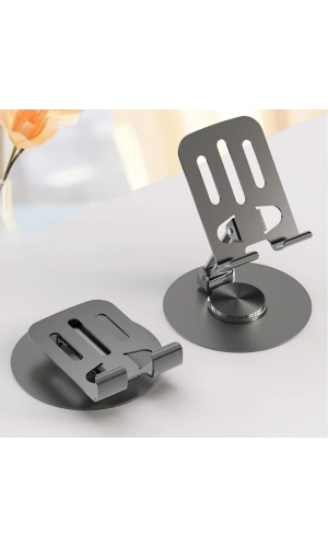 Bidebuvar Dönebilir ve Katlanabilir Masaüstü Metal Telefon Tutucu