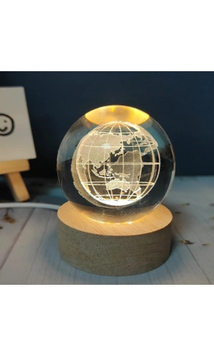 Bidebuvar Dünya Tasarımlı Dekoratif Işıklı Cam Küre