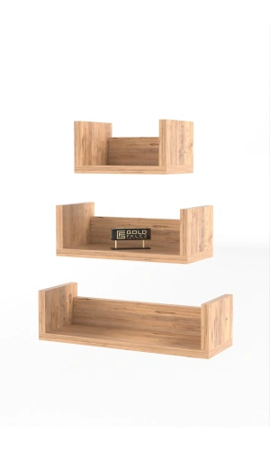 Bidebuvar Duvar Rafı Dekoratif U Raf Ceviz