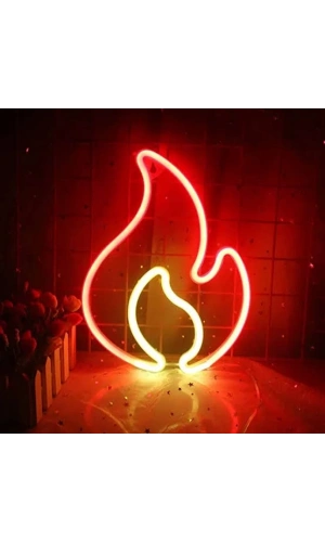 Bidebuvar Duvara Asmalı Neon Alev LED