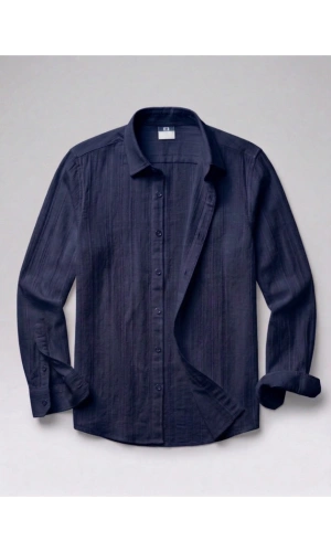 Bidebuvar Erkek Armürlü Yarım Oversize Müslin Gömlek