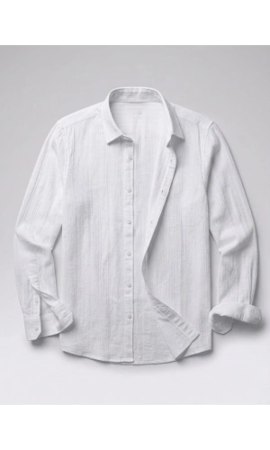 Bidebuvar Erkek Armürlü Yarım Oversize Müslin Gömlek