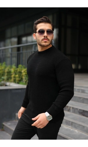 Bidebuvar Erkek Bisiklet Yaka Örme Kazak