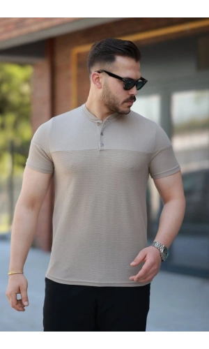 Bidebuvar Erkek Hakim Yakalı Kısa Kollu Pamuklu T-shirt
