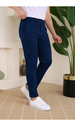 Bidebuvar Erkek Slim Fit Likralı Bilek Boy Dilli Kumaş Pantolon