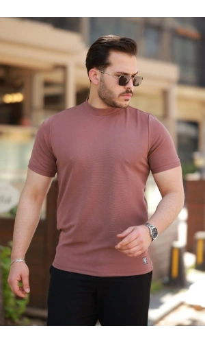 Bidebuvar Erkek Yarım Balıkçı Yaka Kısa Kollu T-shirt
