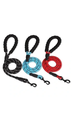 Bidebuvar Evcil Hayvan Reflektörlü Fitil Gezdirme Tasması 10 mm x 120 cm