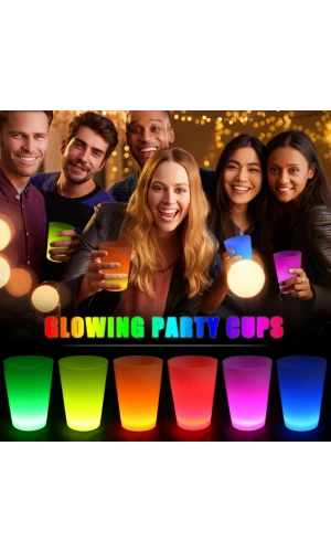 Bidebuvar Glow Partisi Bardakları 6 Renk 6 Adet