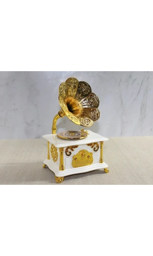 Bidebuvar Gramofon Müzik Kutusu Beyaz