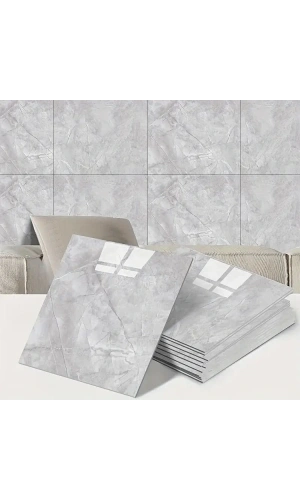 Bidebuvar Gri Mermer Desen Duvar Sticker (30x30)