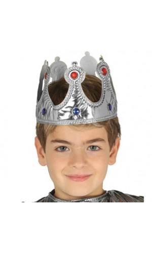 Bidebuvar Gümüş Kumaş Çocuk Kral Tacı
