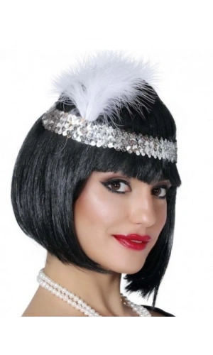 Bidebuvar Gümüş Renk Çarliston Saç Bandı