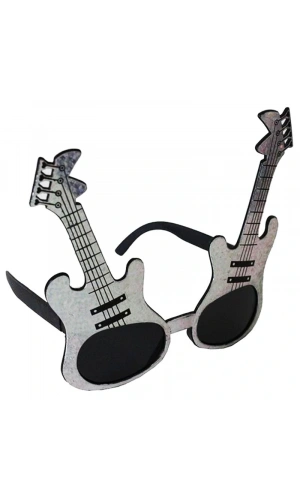 Bidebuvar Gümüş Renk Gitar Şekilli Parti Gözlüğü