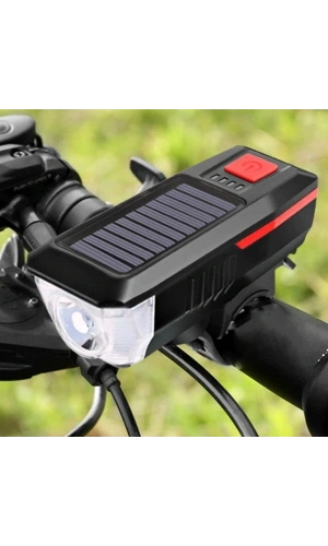 Bidebuvar Güneş Enerjili Bisiklet Işıklı Korna