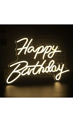 Bidebuvar Happy Birthday Yazılı Neon Led Işık