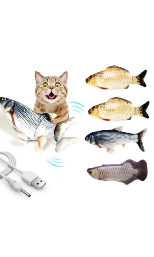 Bidebuvar Hareketli Balık Kedi Oyuncağı Şarjlı