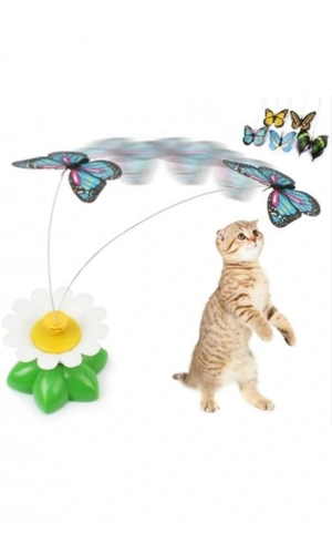 Bidebuvar Hareketli Pilli Kelebek Kedi Oyuncağı