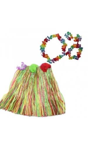 Bidebuvar Hawaii  Kolye Etek Taç ve Bileklik Seti