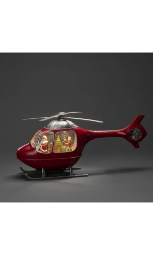 Bidebuvar Helikopter Tasarımlı Işıklı Müzikli Kar Küresi