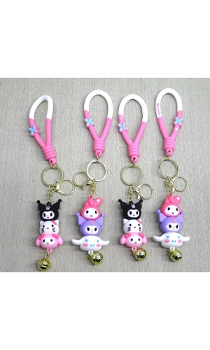 Bidebuvar Hello Kitty Ve Arkadaşları Silikon Anahtarlık