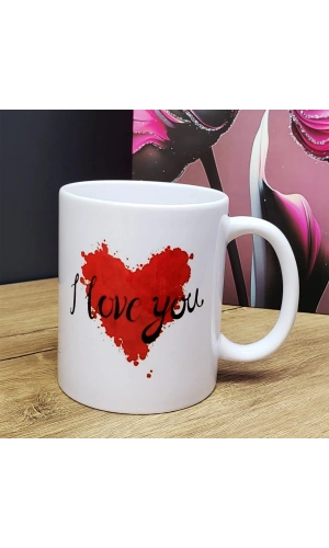 Bidebuvar I Love You Tasarımlı Kupa Bardak