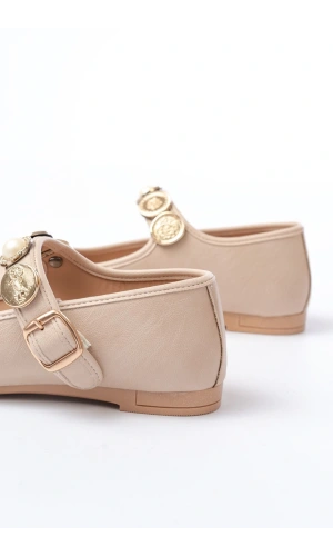 Bidebuvar İNF-6363  Nut Baret Tokalı Günlük Bayan Ayakkabı