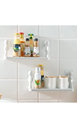 Bidebuvar İnsan Figürlü Yapışkanlı Çok Amaçlı Duvar Rafı