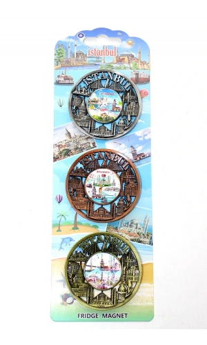 Bidebuvar İstanbul Temalı Metal Magnet 3lü Set Model 1