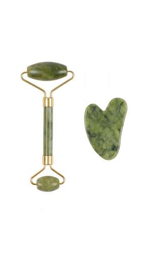 Bidebuvar Jade Roller Gua Sha Taşı Seti