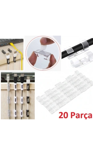 Bidebuvar Kablo Sabitleyici Klips Seti 20 Adet