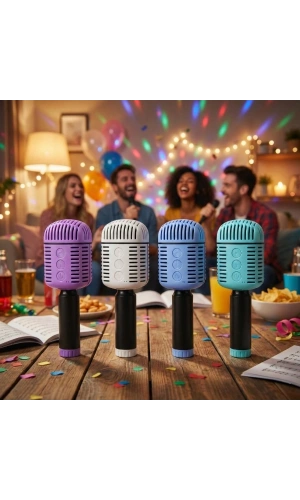 Bidebuvar Kablosuz Hoparlörlü Karaoke Mikrofonu