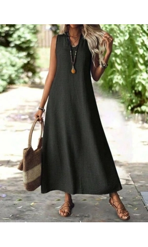 Bidebuvar Kadın Askılı V Yakalı Uzun Elbise