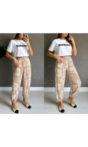 Bidebuvar Kadın Desenli Süprem Pantolon