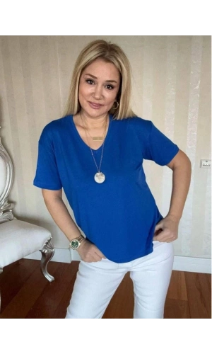 Bidebuvar Kadın Kısa Kollu V Yaka Bluz