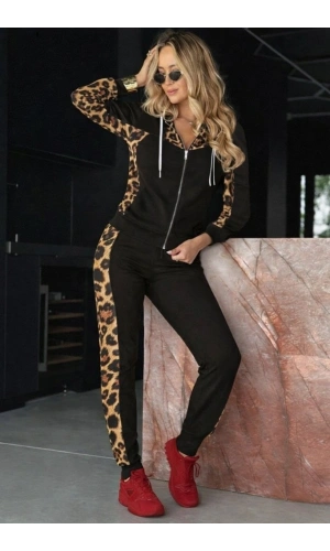 Bidebuvar Kadın Uzun Kollu önden Fermuarlı Bağcıklı Viskon Iki Iplik Bluz Ve Pantolon Ikili Takım