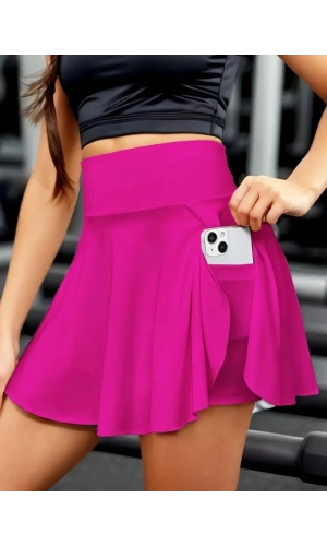 Bidebuvar Kadın Yüksek Bel Cepli Sandy Short Etek