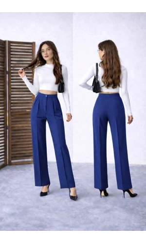 Bidebuvar Kadın Yüksek Bel Double Kumaş Palazzo Pantolon