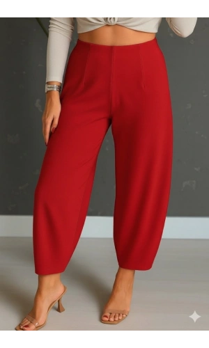 Bidebuvar Kadın Yüksek Bel Krep Pantolon