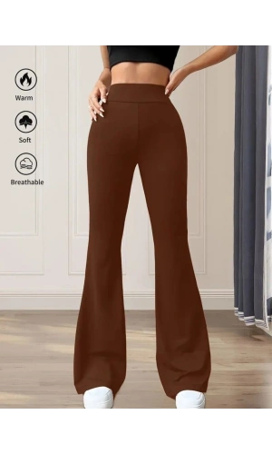 Bidebuvar Kadın Yüksek Bel(lastikli) Geniş Paçalı Dalgıç Tayt