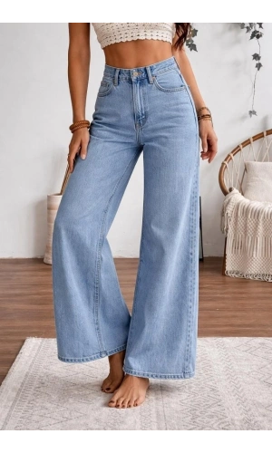 Bidebuvar Kadın Yüksek Bel Palazzo Pantolon