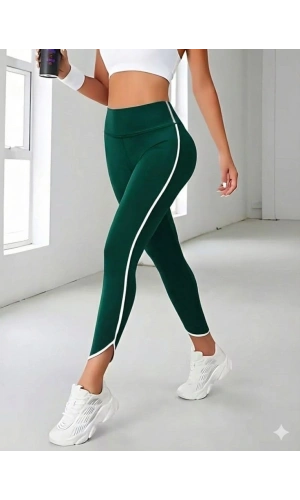 Bidebuvar Kadın Yüksek Bel Yan şerit Detaylı Dalgıç Tayt