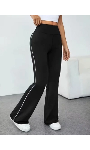 Bidebuvar Kadın Yüksel Bel Yan şerit Detaylı Uzun Dalgıç Tayt