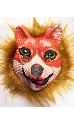 Bidebuvar Kahverengi Saçlı Peluş Tilki Maskesi Mega Peluş 24 No