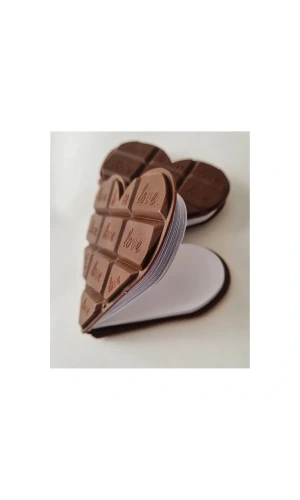 Bidebuvar Kalp Tasarımlı Çikolata Not Defteri