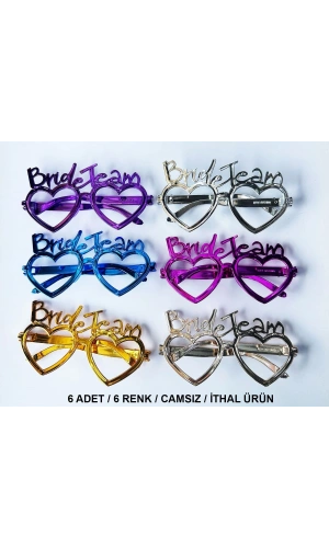 Bidebuvar Kalpli Bride Team Gözlük Seti 6 Renk