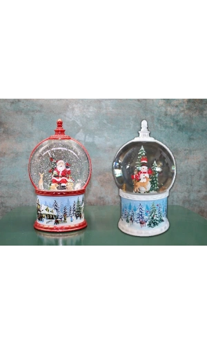 Bidebuvar Kardan Adam Ve Noel Babalı Işıklı Müzikli Kar Küresi