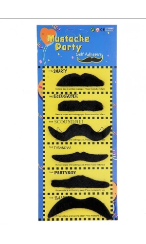 Bidebuvar Karnaval Kostüm Partisi Bıyığı 6 Model 6 Adet