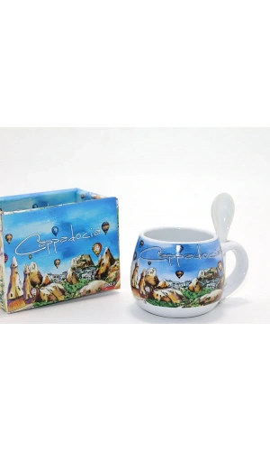 Bidebuvar Kaşıklı Yöresel Kahve Fincanı Tekli Model 2