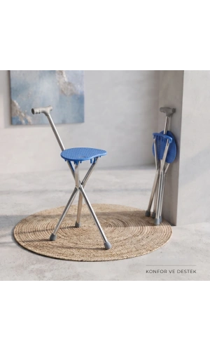 Bidebuvar Katlanabilir Baston Sandalye - Oturaklı - 88 cm